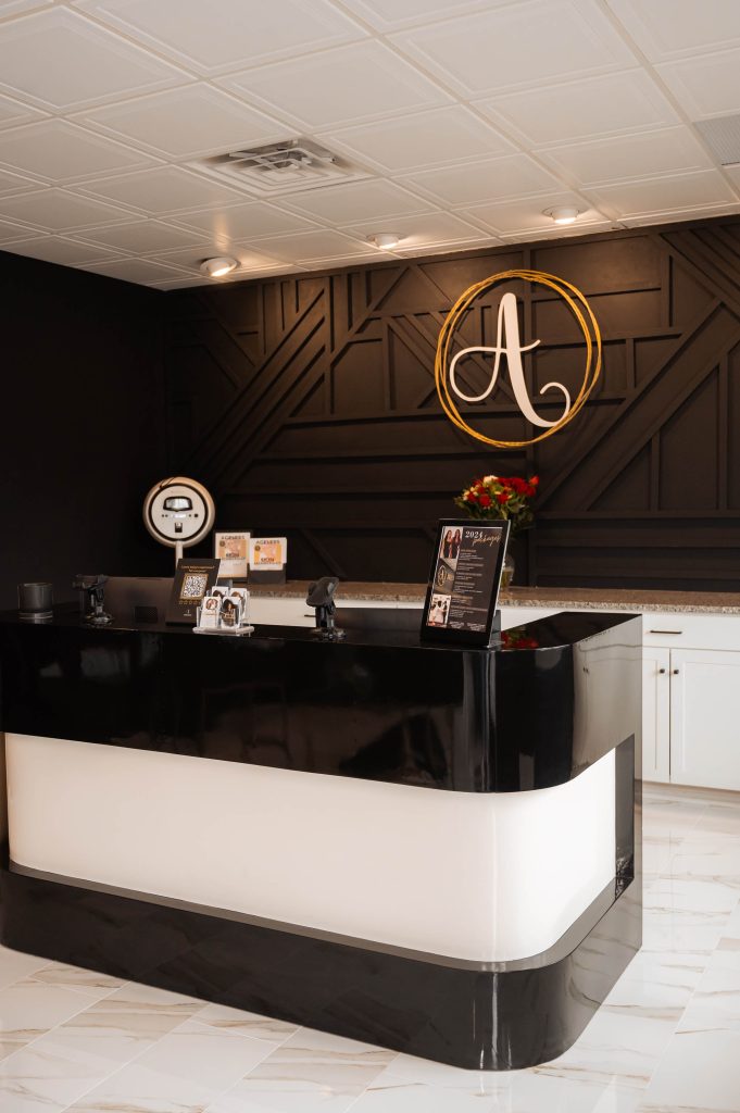 reception desk at Ageless Aesthetics in Indianapolis