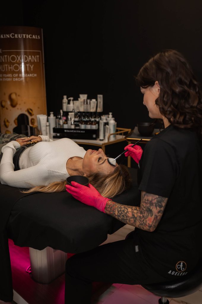 client receiving chemical peels in Indianapolis, IN