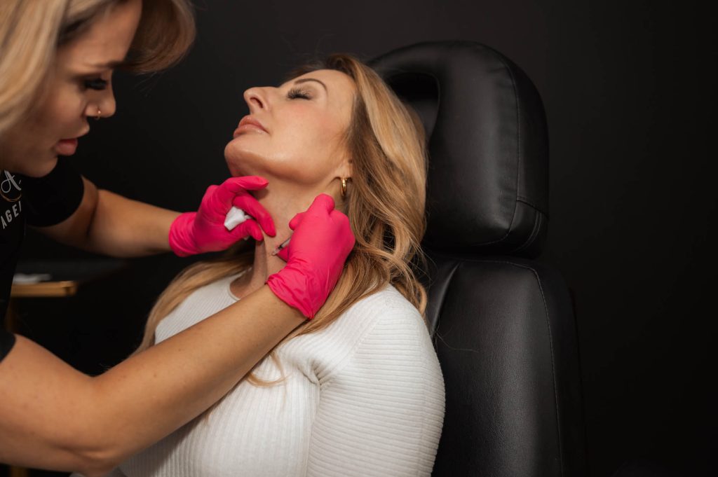 Nefertiti neck lift Botox injection in Indianapolis